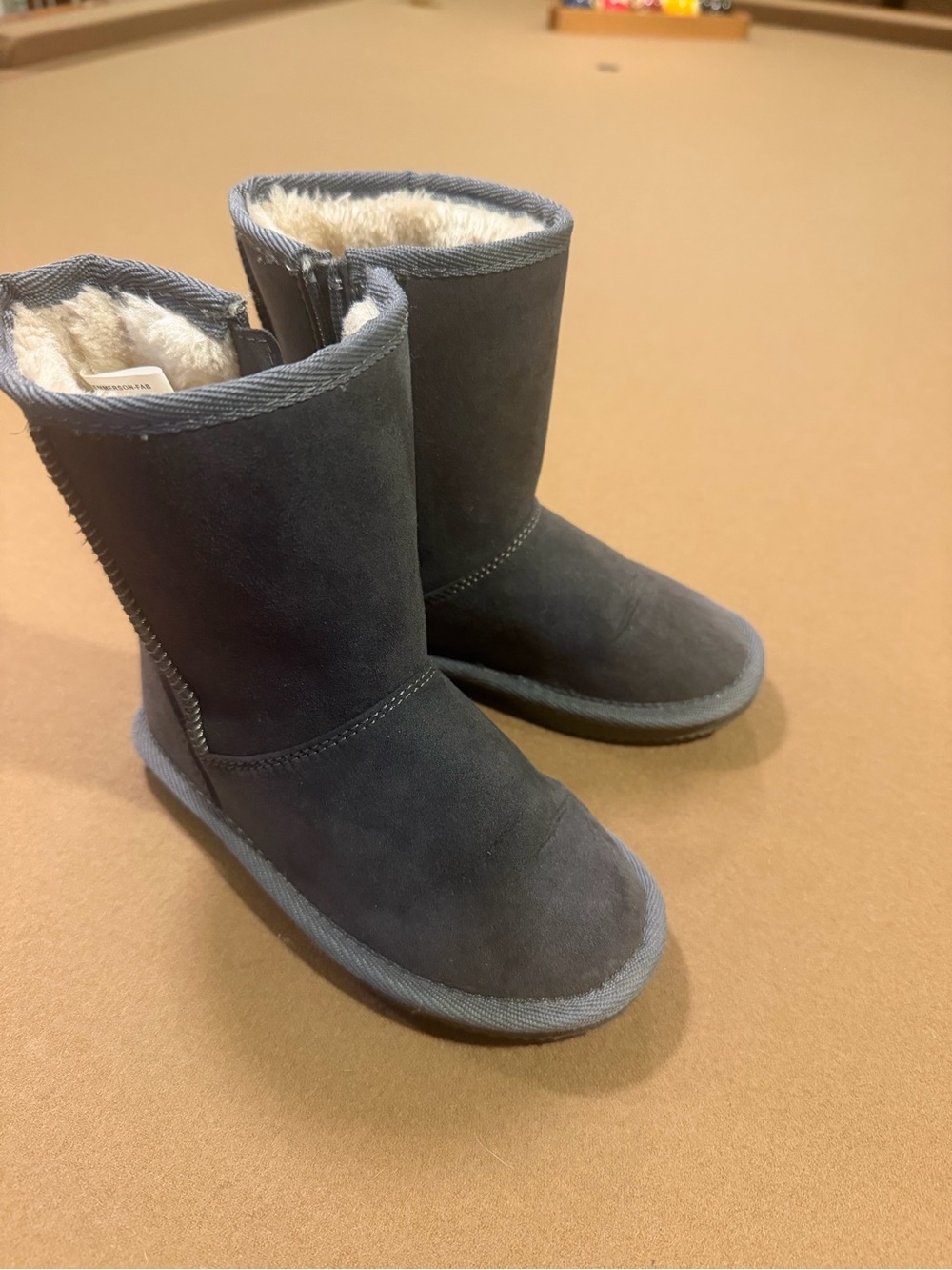 Kids Cozy Faux-Shearling Winter Boots - Gray